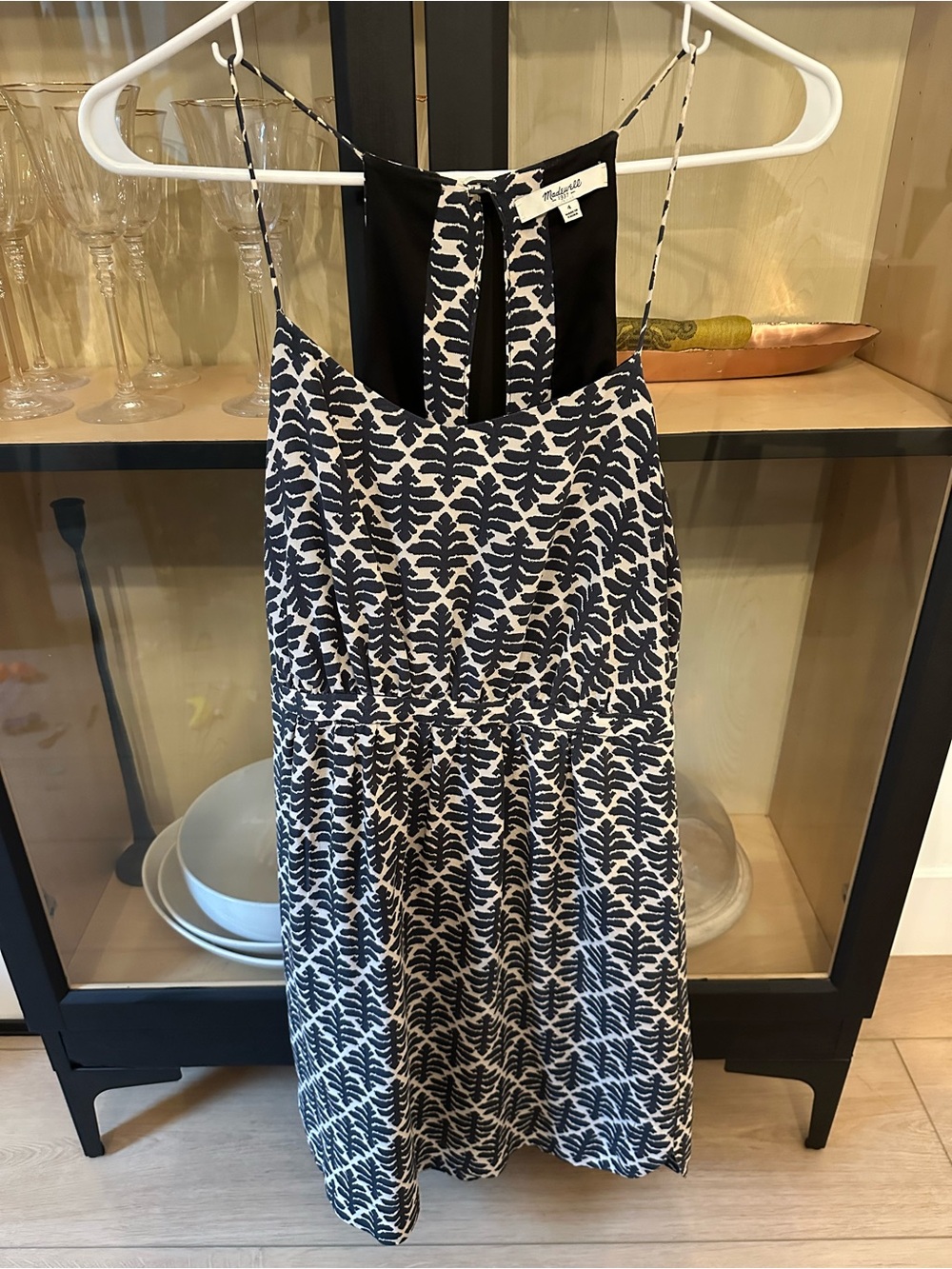 Madewell Leaf-Print Spaghetti Strap Dress